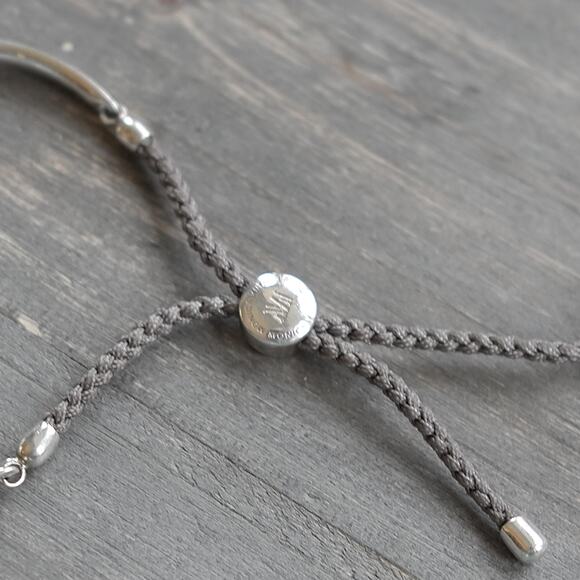 Monica Vinader ID Friendship Bracelet Engraved Strong In Faith Beige Cord Gift - Picture 9 of 9